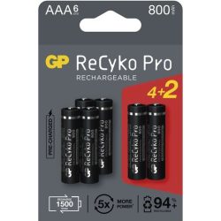 GP ReCyko Pro 800 mAh AAA mikró akkumulátor BL4+2