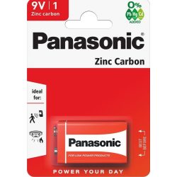Panasonic Red Zinc Féltartós 9V elem BL1